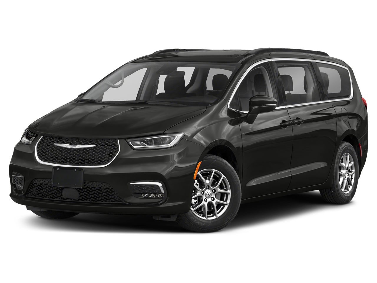 2022 Chrysler Pacifica Touring L in Brilliant Black Crystal Pearlcoat — front three-quarter view