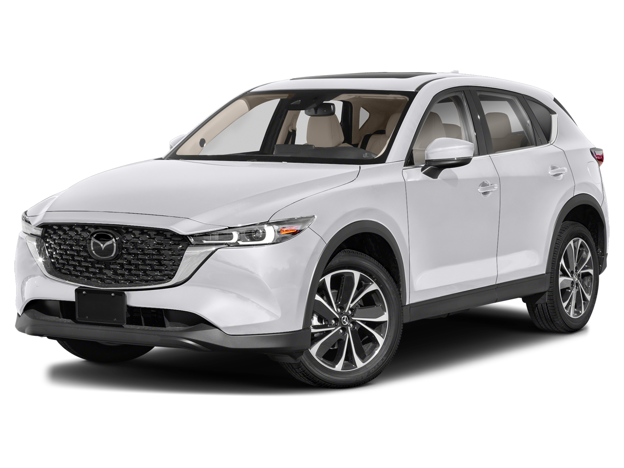 2022 Mazda Mazda CX-5 2.5 S Premium Package in Snowflake White Pearl Mica — front three-quarter view