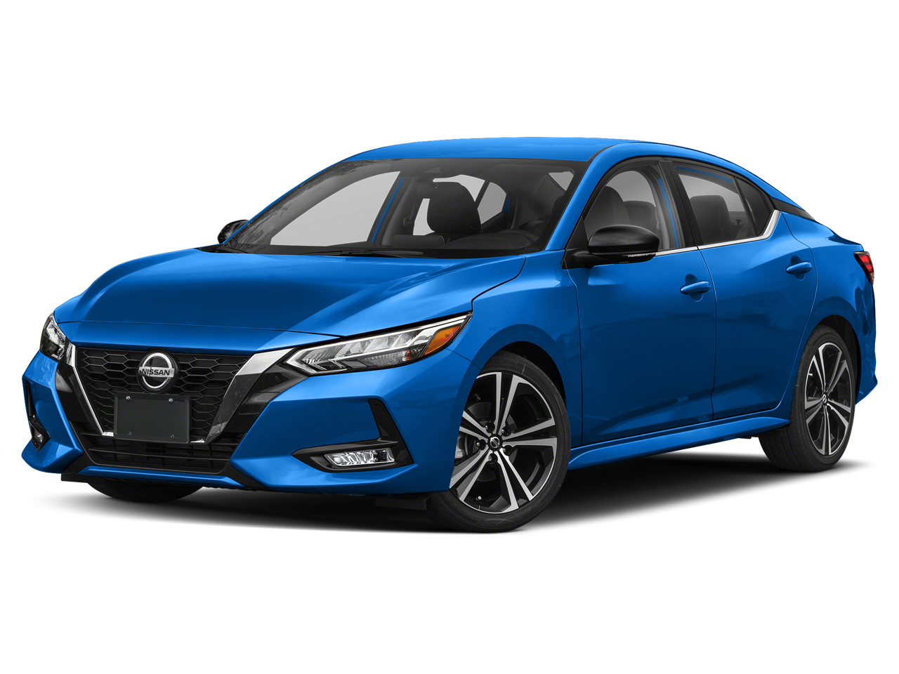 2022 Nissan Sentra SR in Electric Blue Metallic — front three-quarter view