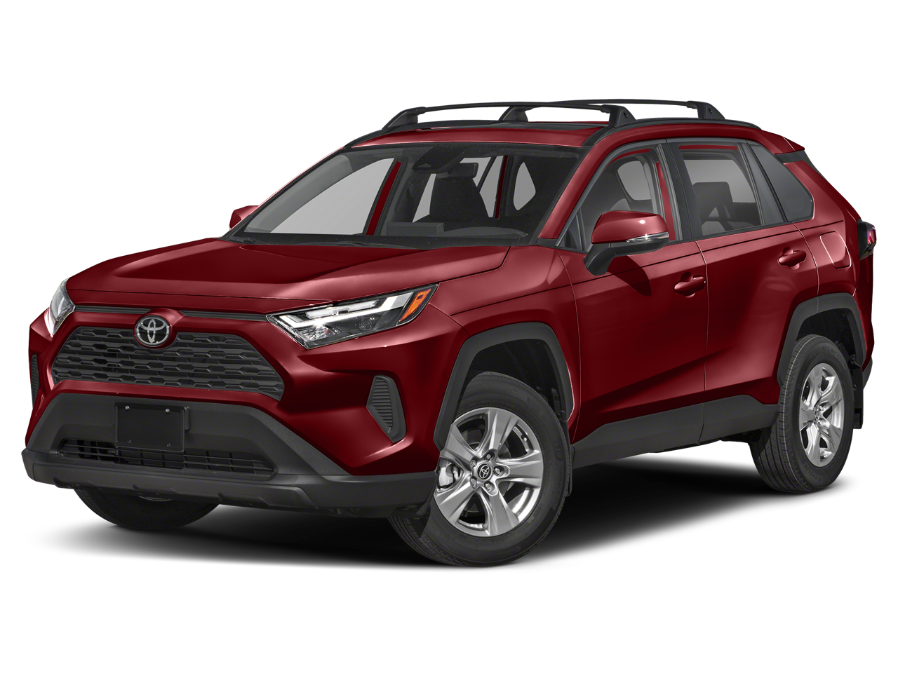 2022 Toyota RAV4 XLE Premium in Ruby Flare Pearl — front three-quarter view