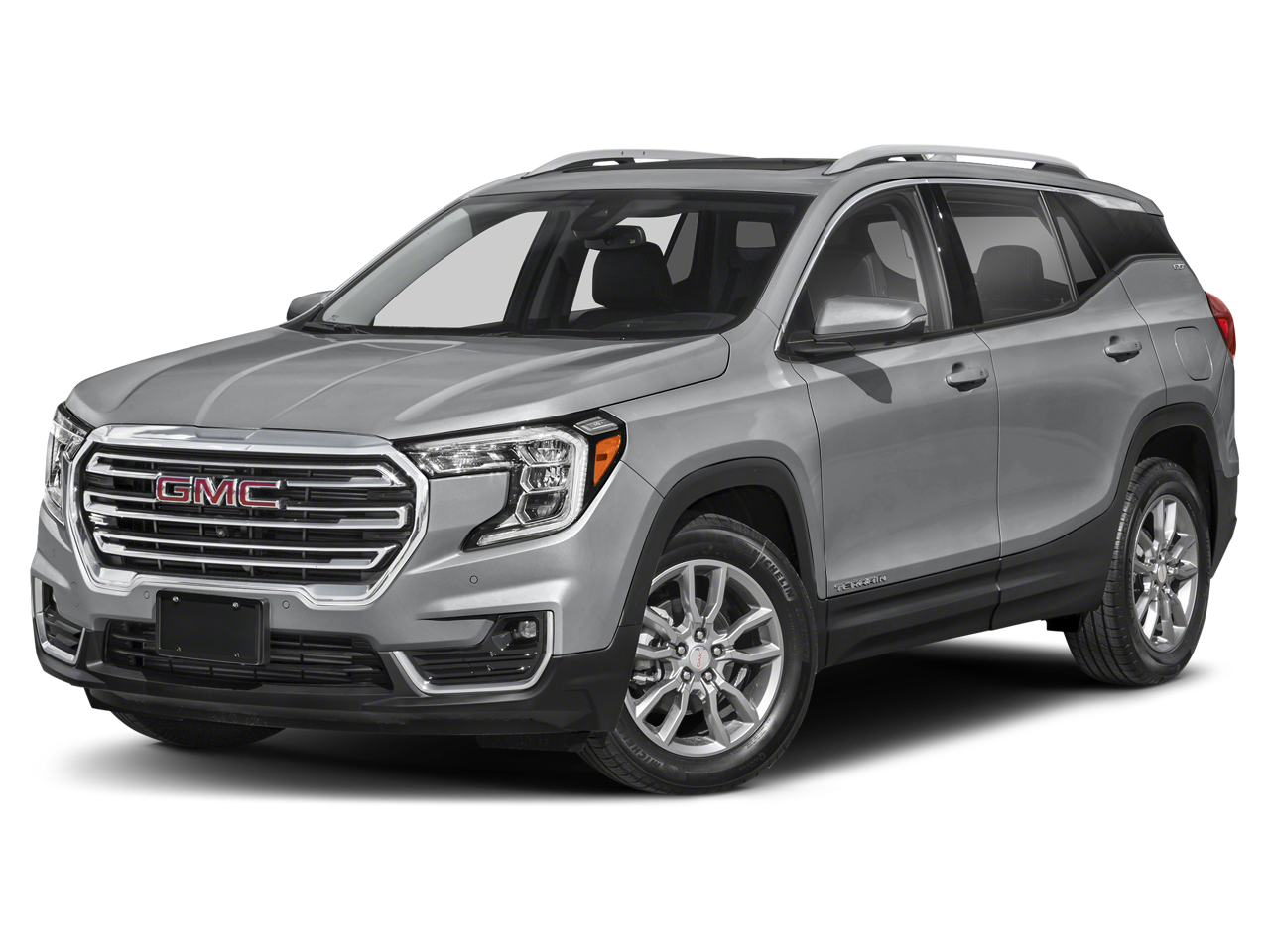 2023 GMC Terrain SLT in Sterling Metallic — front three-quarter view