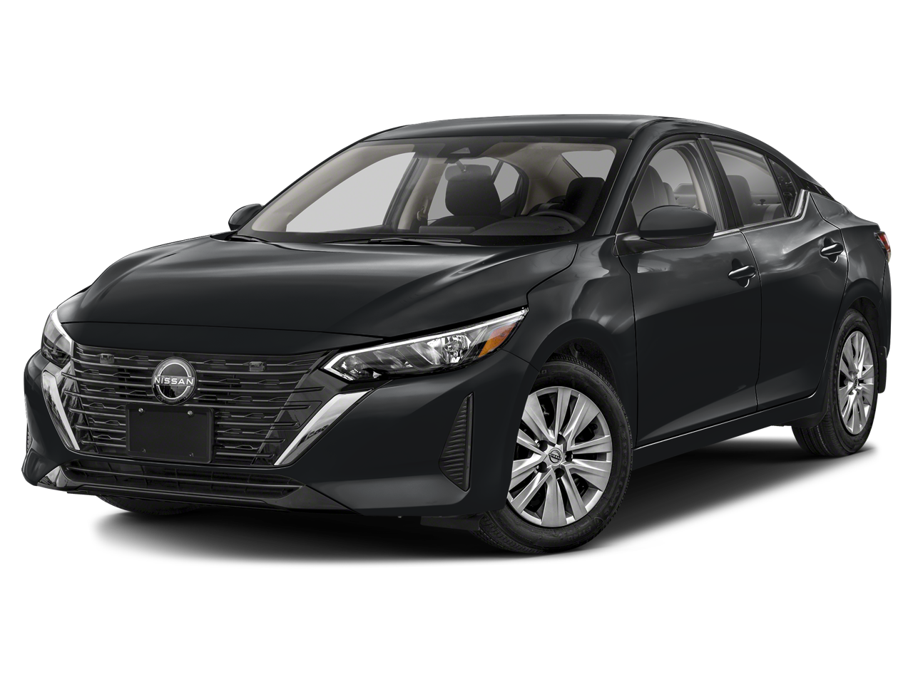 2024 Nissan Sentra S in Super Black — front three-quarter view