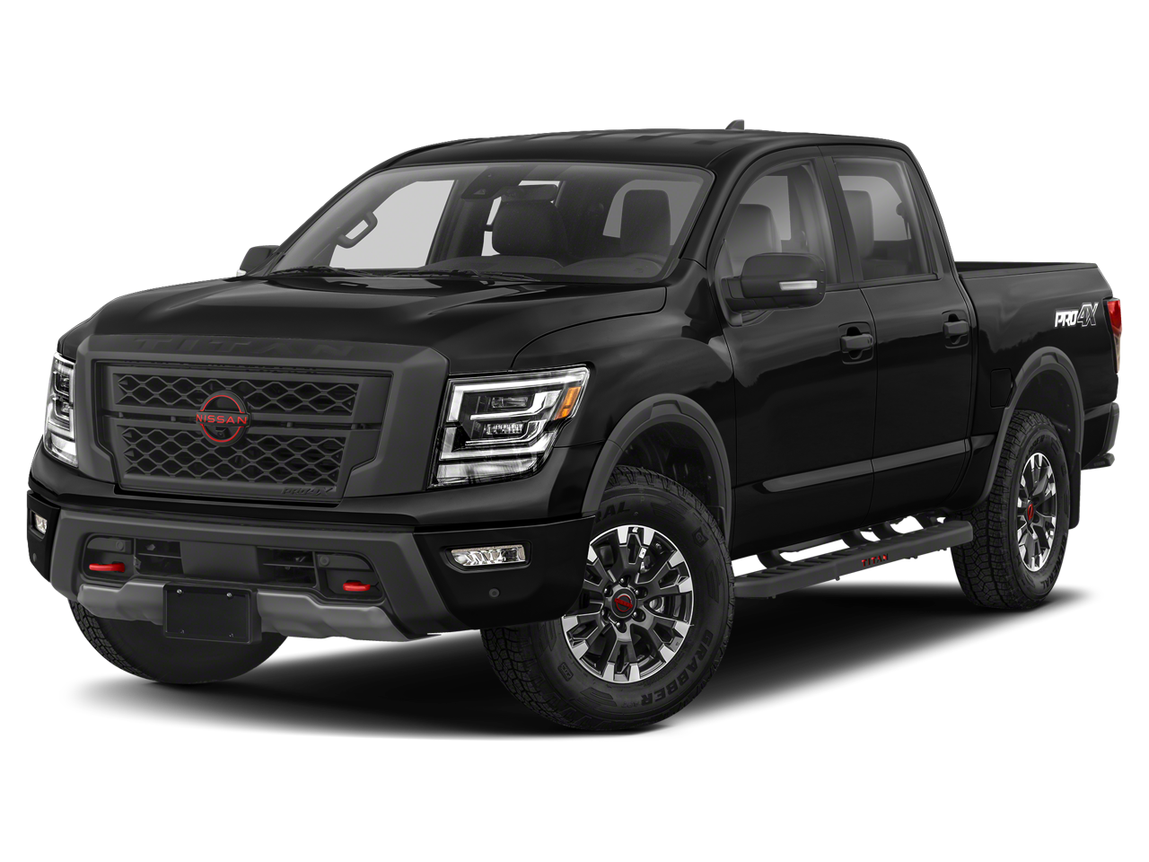 2024 Nissan Titan PRO-4X in Super Black — front three-quarter view