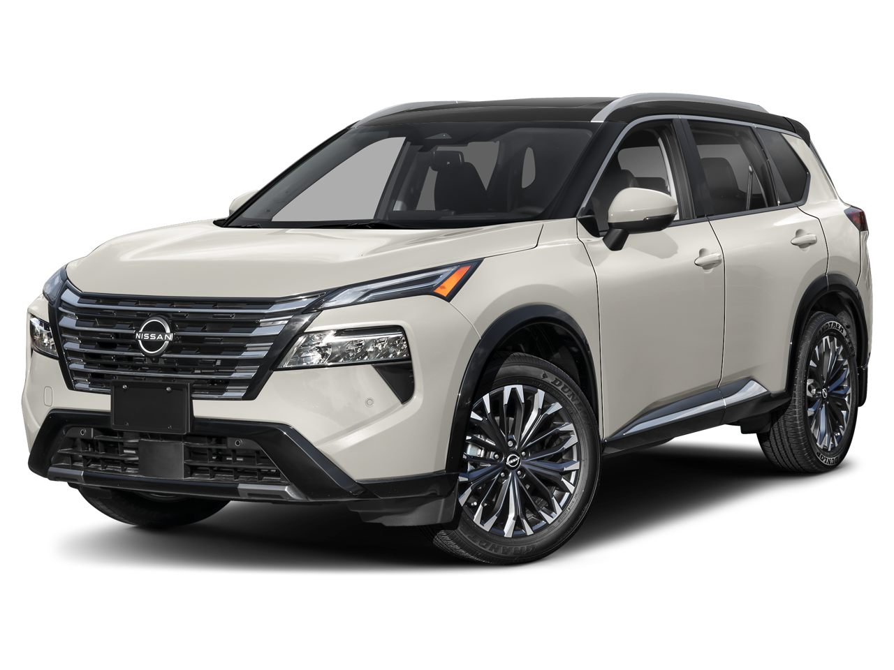 2026 Nissan Rogue Platinum in Champagne Silver Metallic/Super Black — front three-quarter view