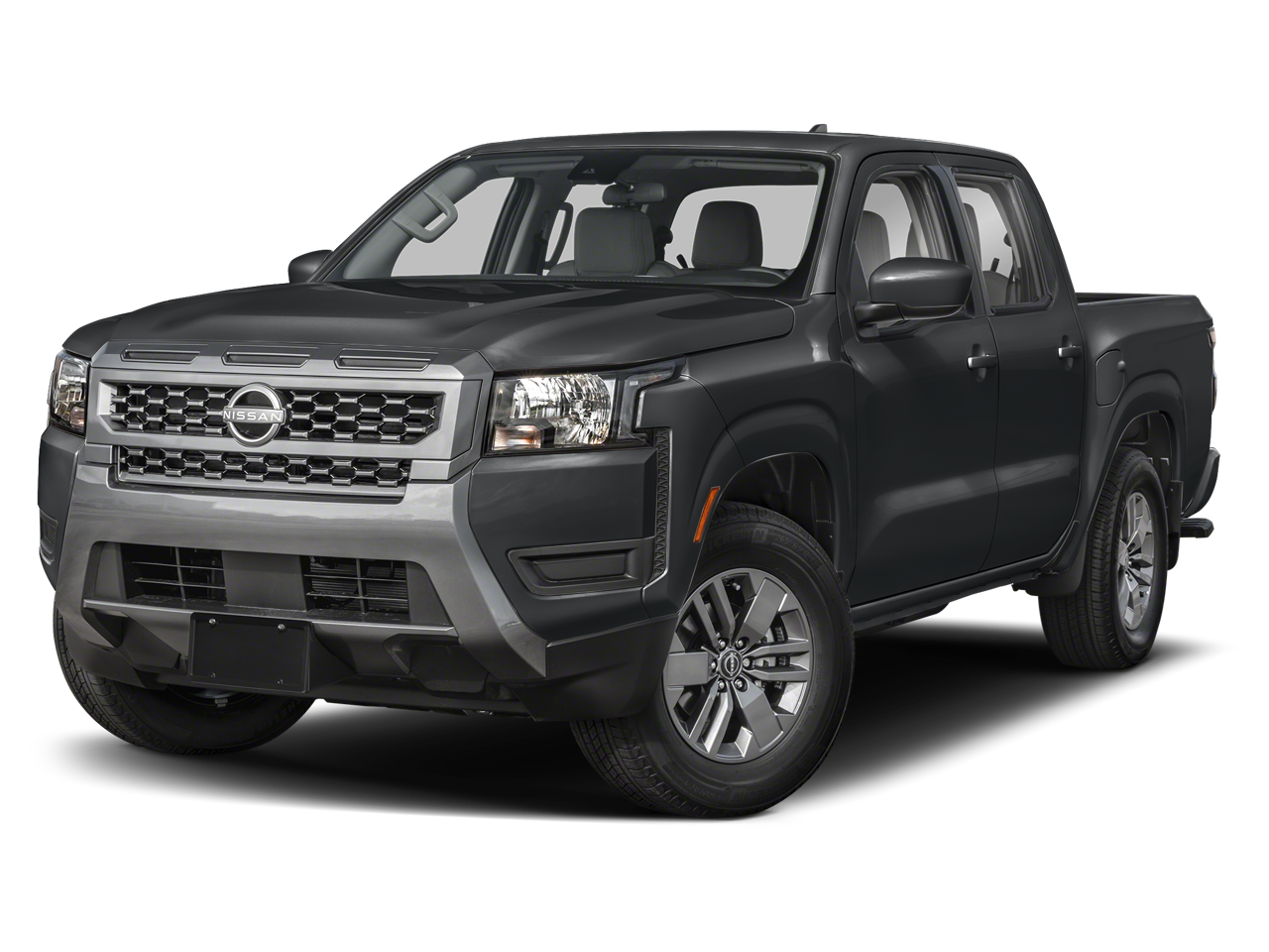 2026 Nissan Frontier SV in Super Black — front three-quarter view