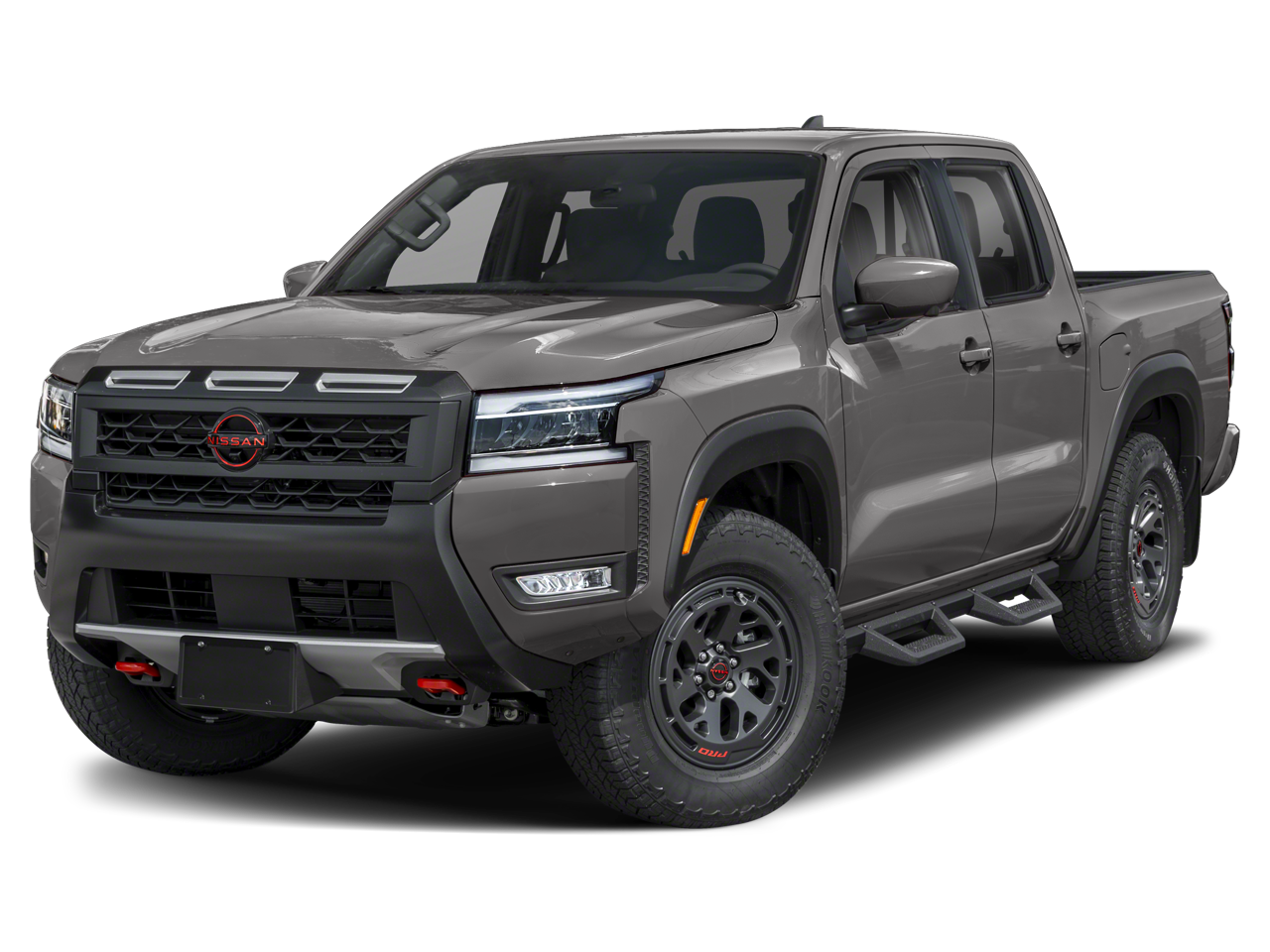 2026 Nissan Frontier PRO-4X in Glacier White — front three-quarter view