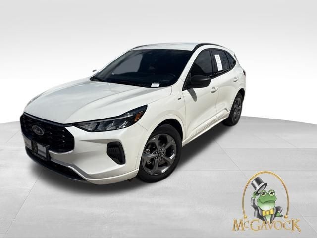 2023 Ford Escape ST-Line in White Metallic — front three-quarter view