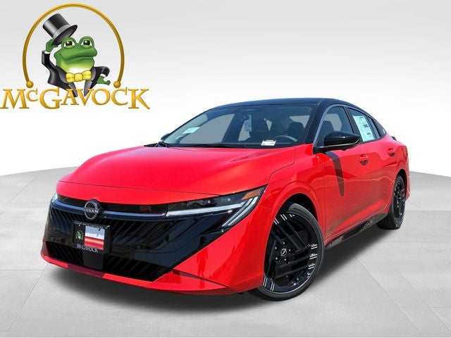 2026 Nissan Sentra SR in Energetic Ember/Super Black — front three-quarter view