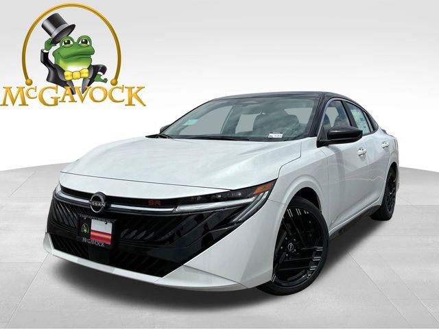 2026 Nissan Sentra SR in Aspen White Tricoat/Super Black — front three-quarter view