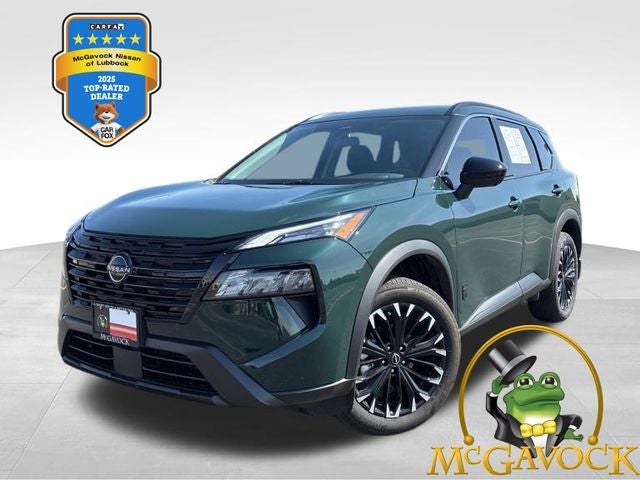 2026 Nissan Rogue SV in Obsidian Green — front three-quarter view