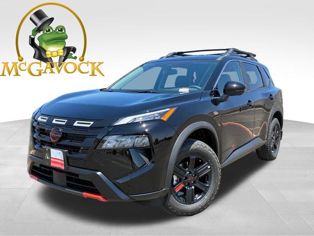 2026 Nissan Rogue Rock Creek in Super Black — front three-quarter view