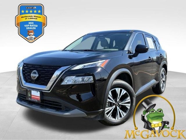 2023 Nissan Rogue SV in Super Black — front three-quarter view