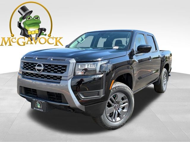 2026 Nissan Frontier SV in Super Black — front three-quarter view