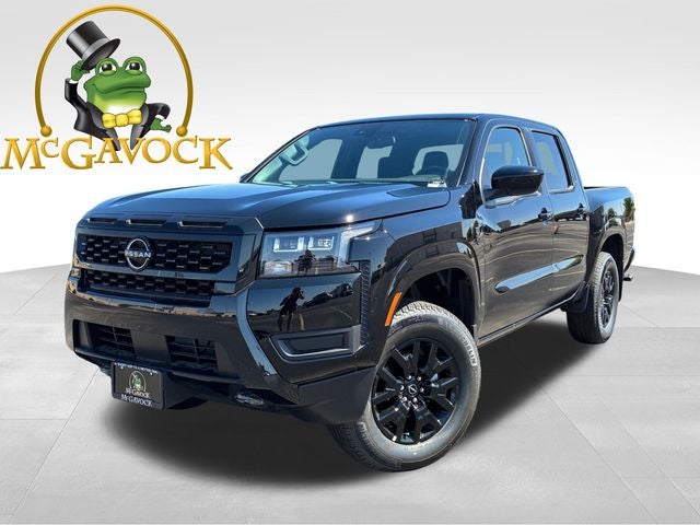 2026 Nissan Frontier SV in Super Black — front three-quarter view
