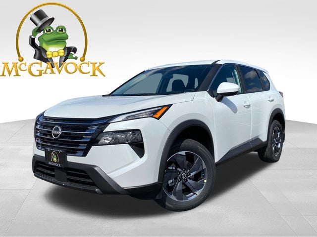 2026 Nissan Rogue SV in Everest White Pearl Tricoat — front three-quarter view