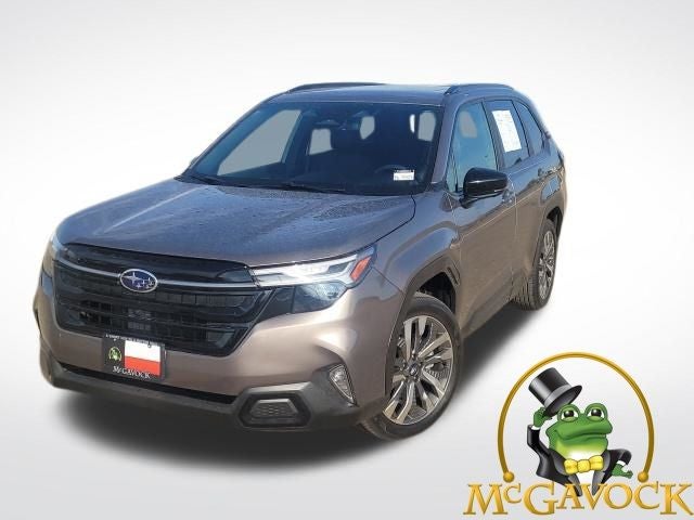 2025 Subaru Forester Touring in Brilliant Bronze Metallic — front three-quarter view